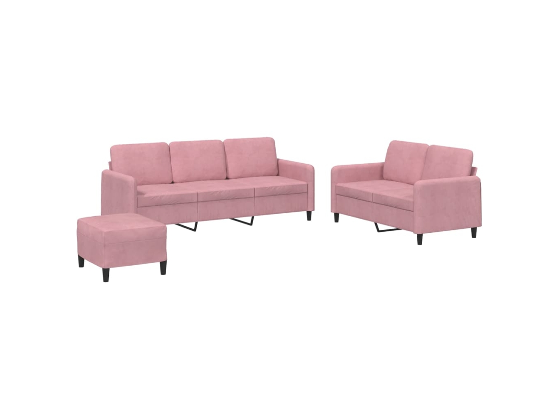 Maison Exclusive - Juego De Sofás 3 Piezas Terciopelo Rosa