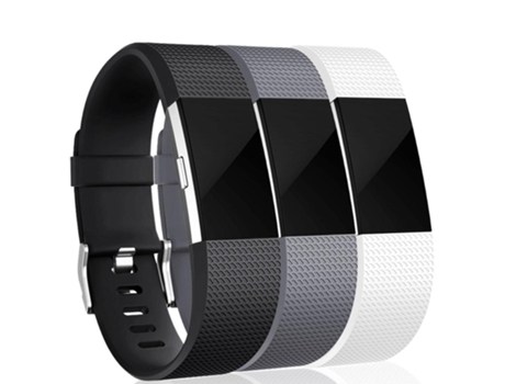 Correa INF Wbf-001-3pack(bgw) para Fitbit by Google Charge 2 (3 Unidades - Silicona - Negro/Gris/Blanco)