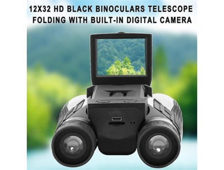 Prismáticos Telescopio Plegable 12X32 HD Negro Con Cámara Digital Incorporada