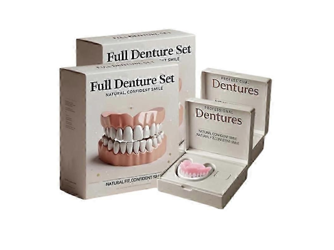 Juego De Prótesis Dentales Personalizadas Con Rebase De Silicona, Comodidad Y Apariencia Natural.