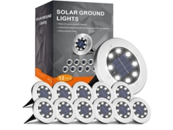 Luces Solares Para Exteriores, Paquete De 12 Unidades, Impermeables, Blancas, Para Patio, Camino O Jardín.