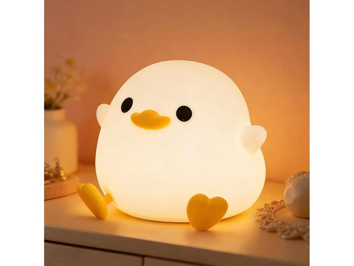 Luz nocturna para bebés, luz con forma de pato, intensidad ajustable, temporizador, pantalla táctil recargable SIURN