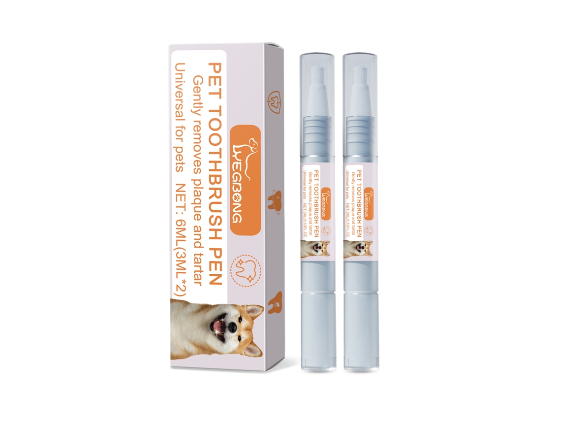 Cepillo de dientes para mascotas con forma de bolígrafo