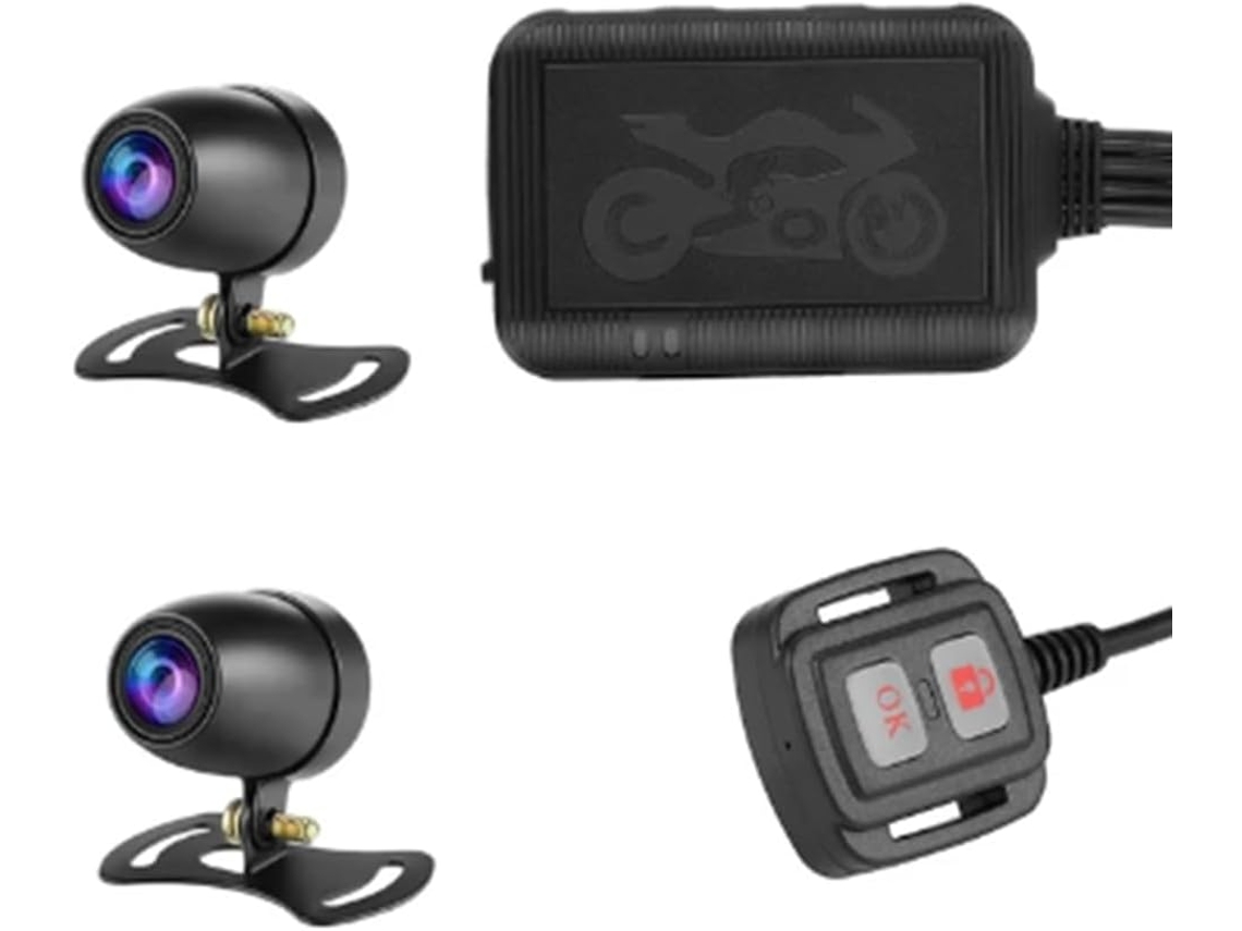 Dvr Para Motocicleta Con Cámara De Salpicadero 1080p Y Doble Gran Angular De 120 Grados.