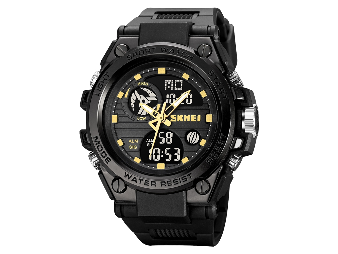 Reloj Multifuncional Skmei 2031 Para Hombre Con Doble Pantalla, Resistente Al Agua, Cronómetro Y Luz De Fondo.
