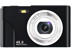 Cámara digital de 48 MP con zoom de 16x, 1080P, pantalla IPS de 2,4, 32 GB, ideal para viajes, ceremonia de graduación (negro) CHRONUS