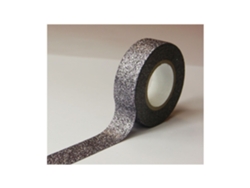 GLOBAL GIFT Cinta adhesiva - Plata - Brillo - Reposicionable - 15 mm x 10 m