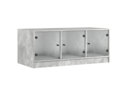 Maison Exclusive - Mesa De Centro Con Puertas De Vidrio Grs Hormigón 102x50x42 Cm