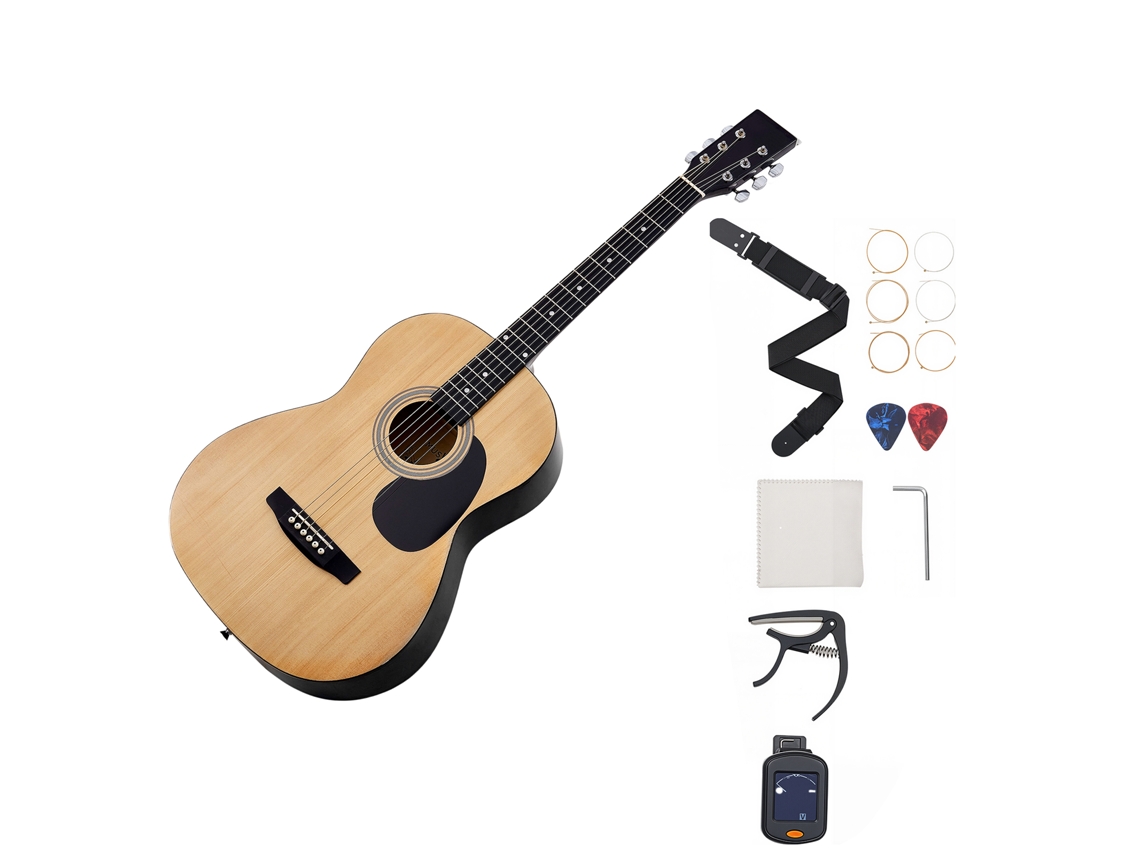 Guitarra acústica Succebuy Dreadnought de 6 cuerdas y 990,6 mm para principiantes