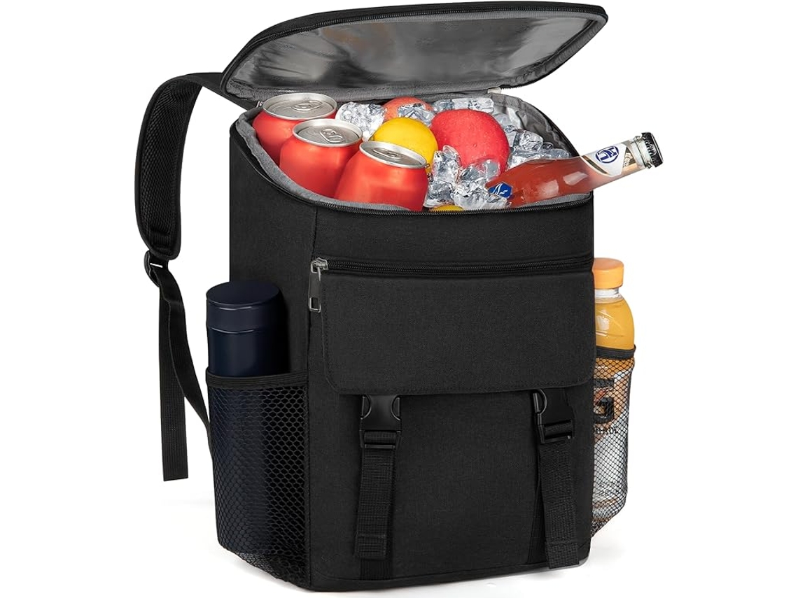 Mochila térmica impermeable para 30 latas, ideal para picnics, acampadas y senderismo, color negro. HEXINYIGJLY