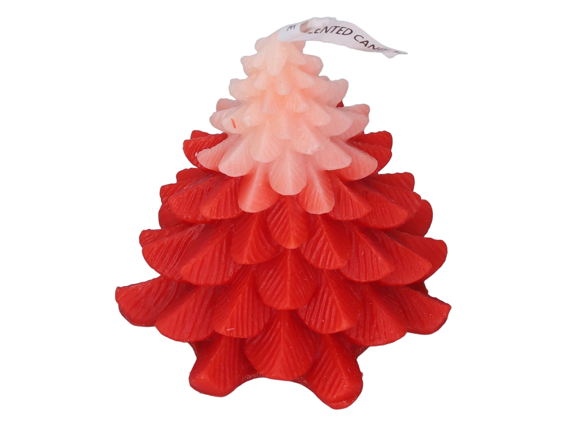 Velas De Navidad En Forma De Árbol Aromáticas Decoración De Mesa Blanca Y Roja