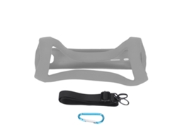 Capa De Silicone Para Flip5 Com Correia De Ombro E Mosquetão Capa Protetora Para Alto-falante Cinza
