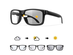 Gafas de ciclismo fotocromáticas unisex MDUG con protección solar y resistencia a impactos (negras)