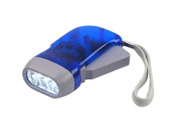 Linterna de mano con dinamo de presión - 3 LED (pilas no incluidas) para acampar y jardinería