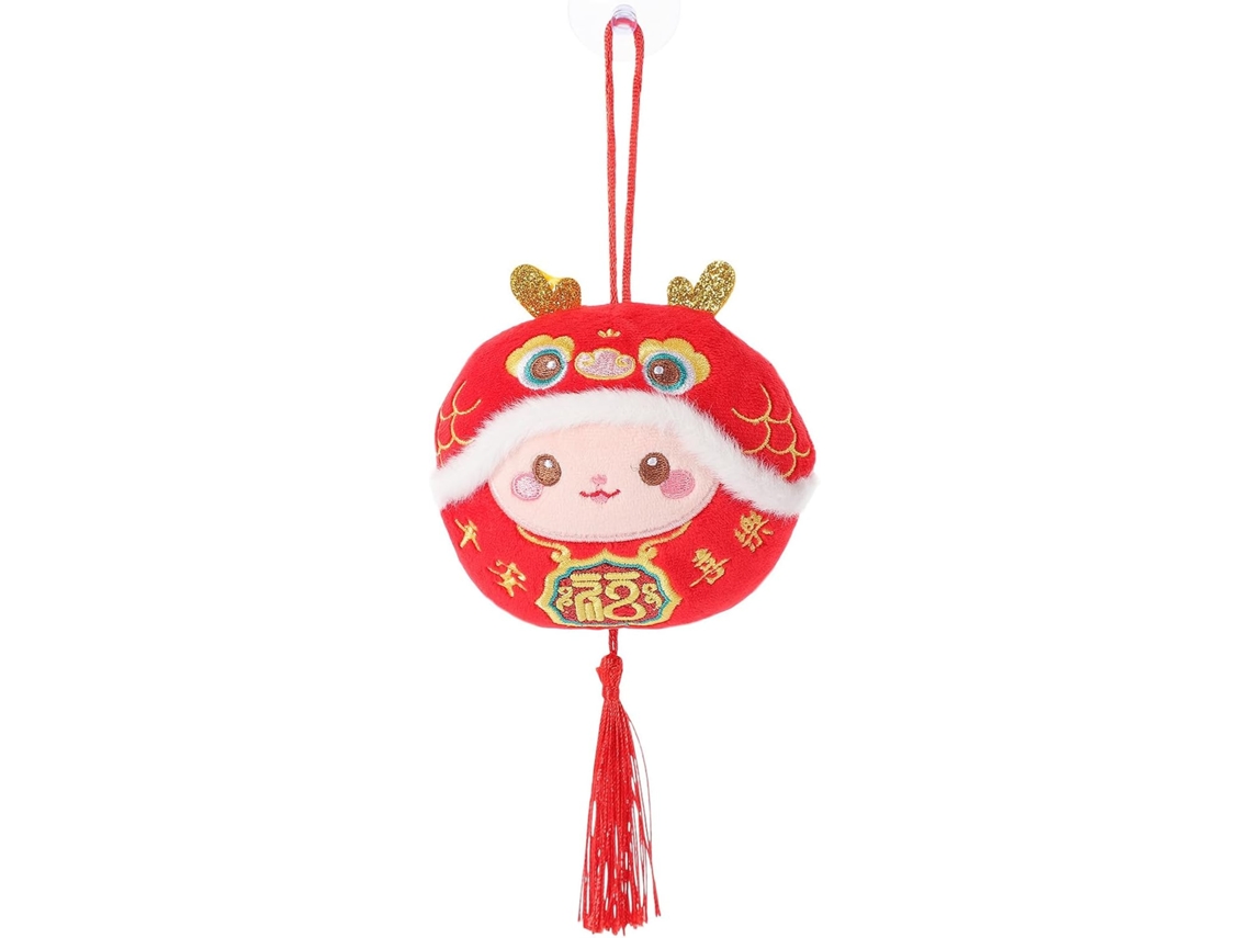 Muñeco Peluche Dragón Nuevo Chino Decoración Colgante Portátil Cordón 10 Puerta Hogar Rojo Año Cm