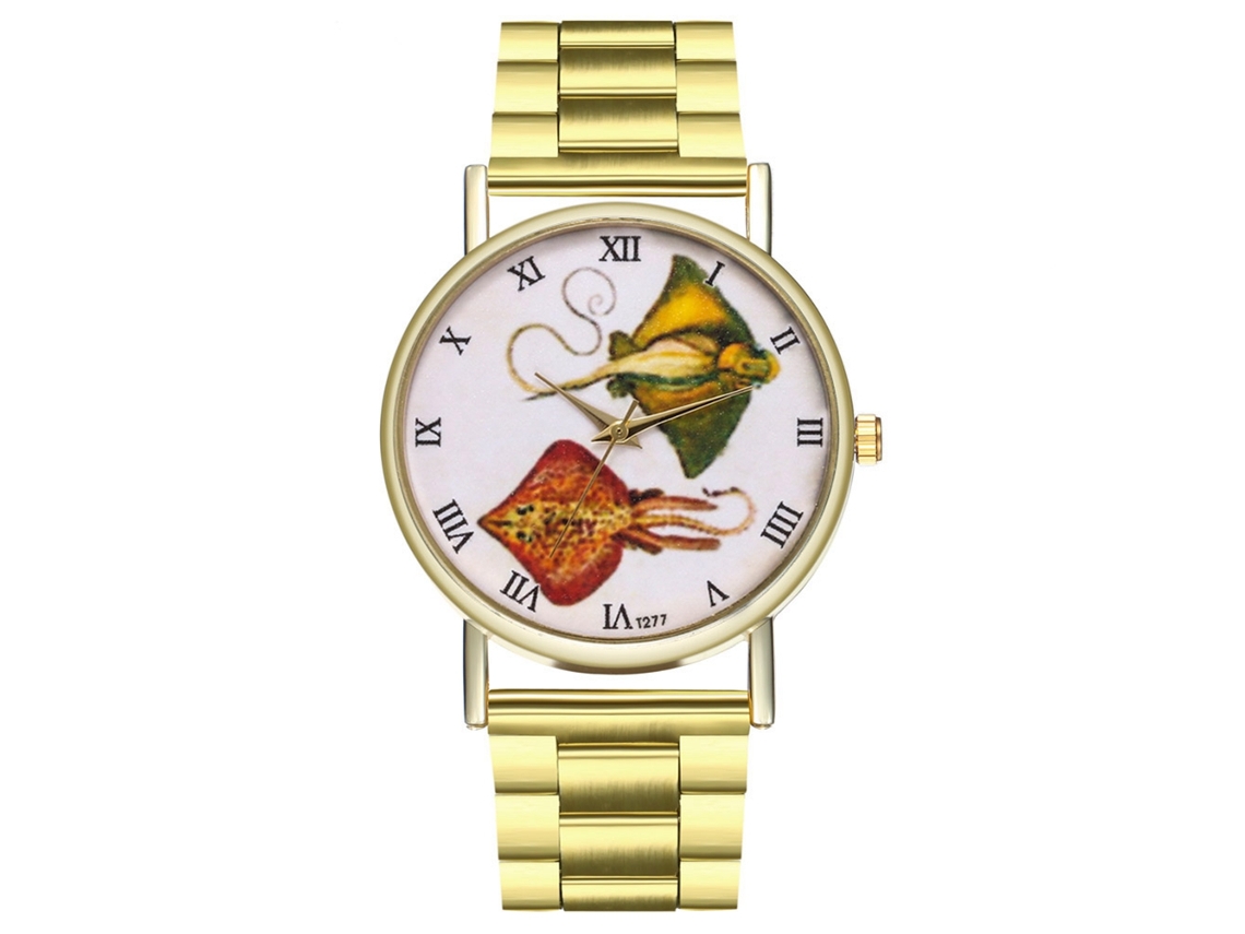 Reloj De Pulsera Unisex Zhoulianfa, Diseño De Pulpo, Acero, Números Romanos, Cuarzo, Estilo Casual, Ideal Para Fiestas.