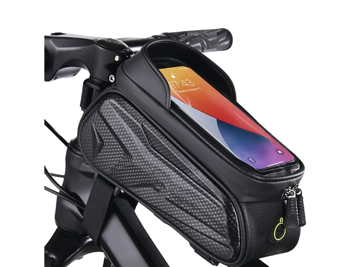 Bolsa de guía para bicicleta impermeable, bolsa de almacenamiento para el cuadro delantero de la bicicleta con visera solar y Gusshious