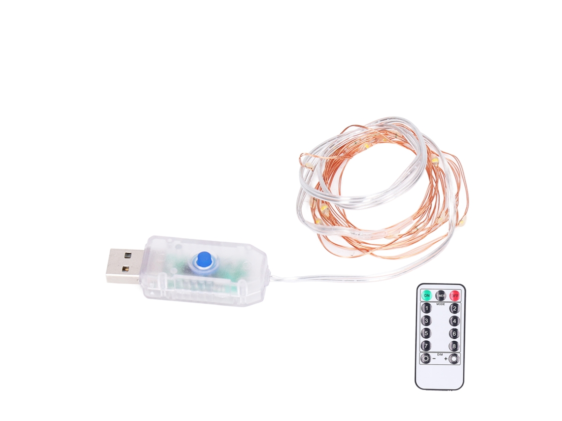 Rebe-luces De Cadena Led 8 Modos Con Control Remoto Para Decoración Navideña Interior Exterior