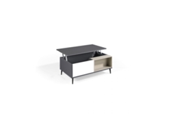 Mesa de centro elevable LEA acabada en antracita, blanco polar y visón Patas metálicas negras 100x MOMMA HOME