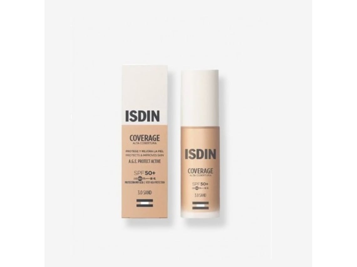Base de maquillaje líquida Isdin Coverage (30 g, nº 3.0 Sand)