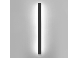 Aplique Mural De Metal Negra Hermético Ip65 Ultra-delgado Led Exterior