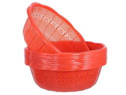 Cesta de plástico multifuncional para lavar frutas y verduras, ideal para uso en la cocina (23 x 23 x 8 cm), juego de 10 piezas.