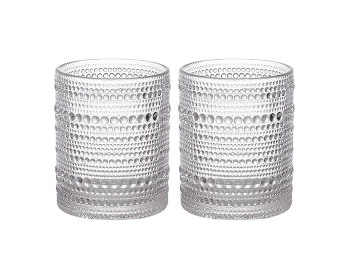 Juego de 2 vasos vintage de cristal de 355 ml, transparentes, para cerveza, cócteles y whisky.