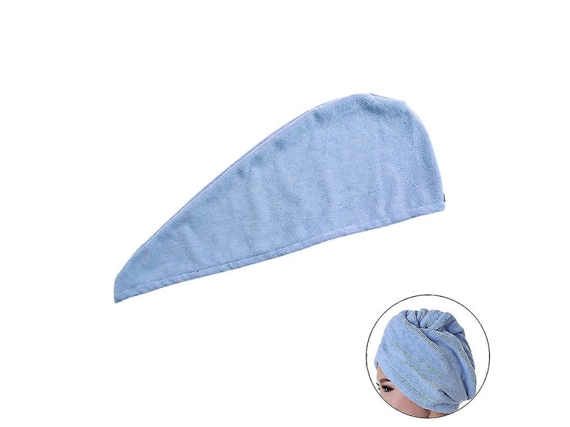 Toalla de microfibra para secado rápido del cabello, ideal para mujeres con cabello largo, color azul, paquete de 1 unidad. Nostalgia88