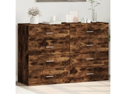 Pack 2 Uds Aparador | Mueble De Comedor | Buffetes Madera De Ingeniería Roble Ahumado 60x39x80 Cm Wsd863609