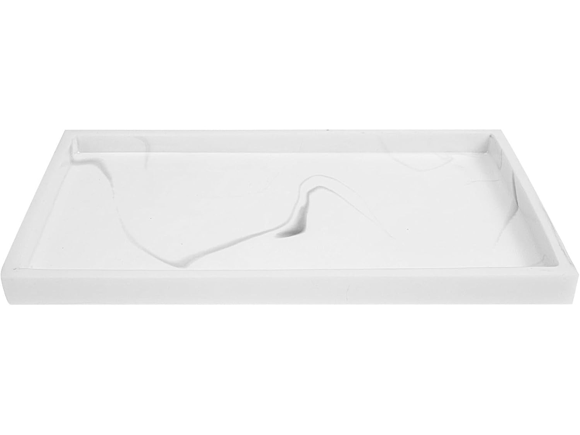 Bandeja Resina Blanca Multifuncional Fácil Limpiar Accesorios Hogar Moderno Baño