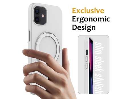 Funda Mobile Phone Cases Magsafe Liquid With Ring para iPhone 11 Silicona Blanco