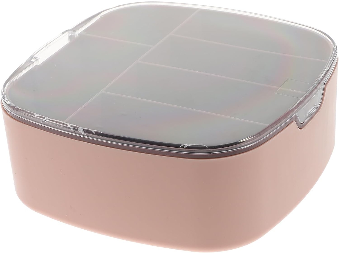 Organizador De Cables De Escritorio De Plástico Con 6 Compartimentos Y Tapa Transparente.