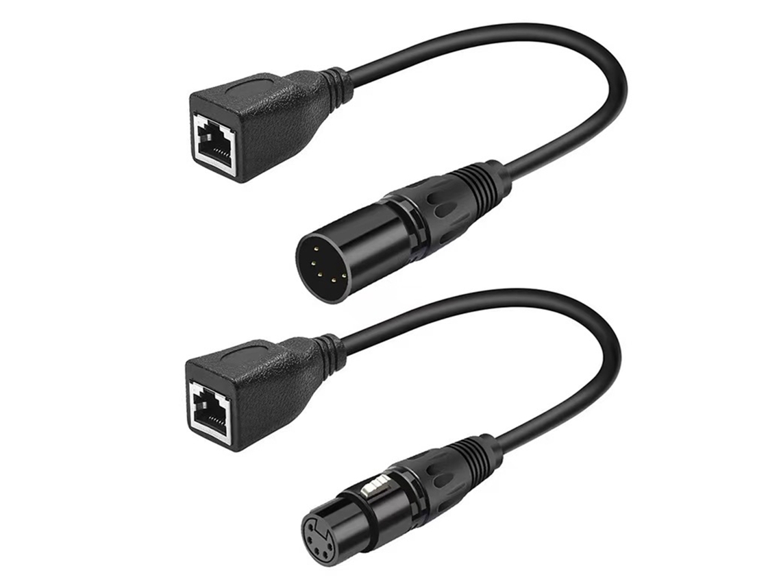 2026-cable Adaptador Xlr 5 Pin Hembra/macho A Rj45 Dmx Ethernet Adaptador Convertidor