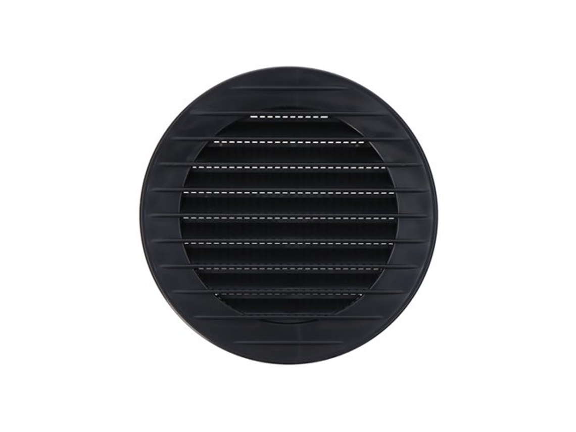 Rejilla De Ventilación Redonda Empotrable Con Mosquitera Fabricada En Abs De Color Gris Antracita Ø9cm Ø12cm Edm