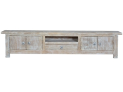 Mueble de TV en Madera de Manglar Blanca Envejecida 44X230X50 GINER Y COLOMER