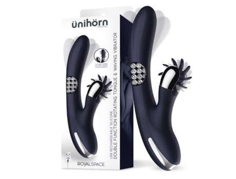 Vibrador Con Lenguas Estimuladoras Y Bolas Internas 360º Azul ÜNIHÖRN