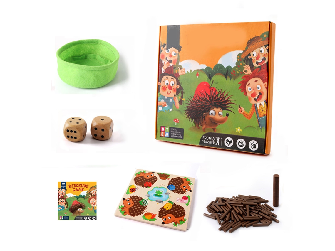 Juego De Mesa De Madera Del Erizo Para Niños: Conteo, Emparejamiento Y Habilidades Motoras Finas.