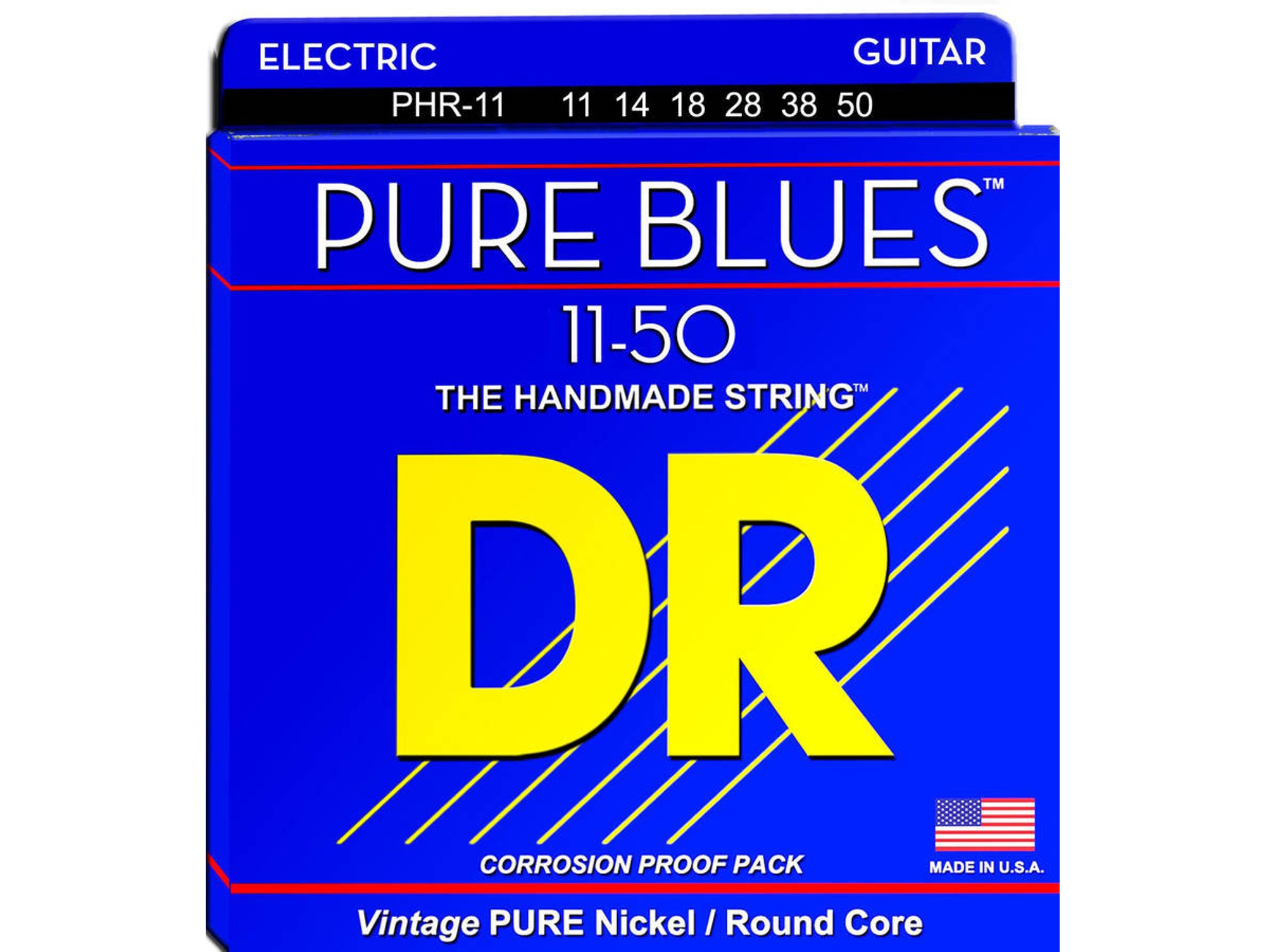 Juego de Cuerdas Guitarra Eléctrica DR PHR-11 Pure Blues (.011 - .014 - .018 - .028 - .038 - .050 - Níquel)