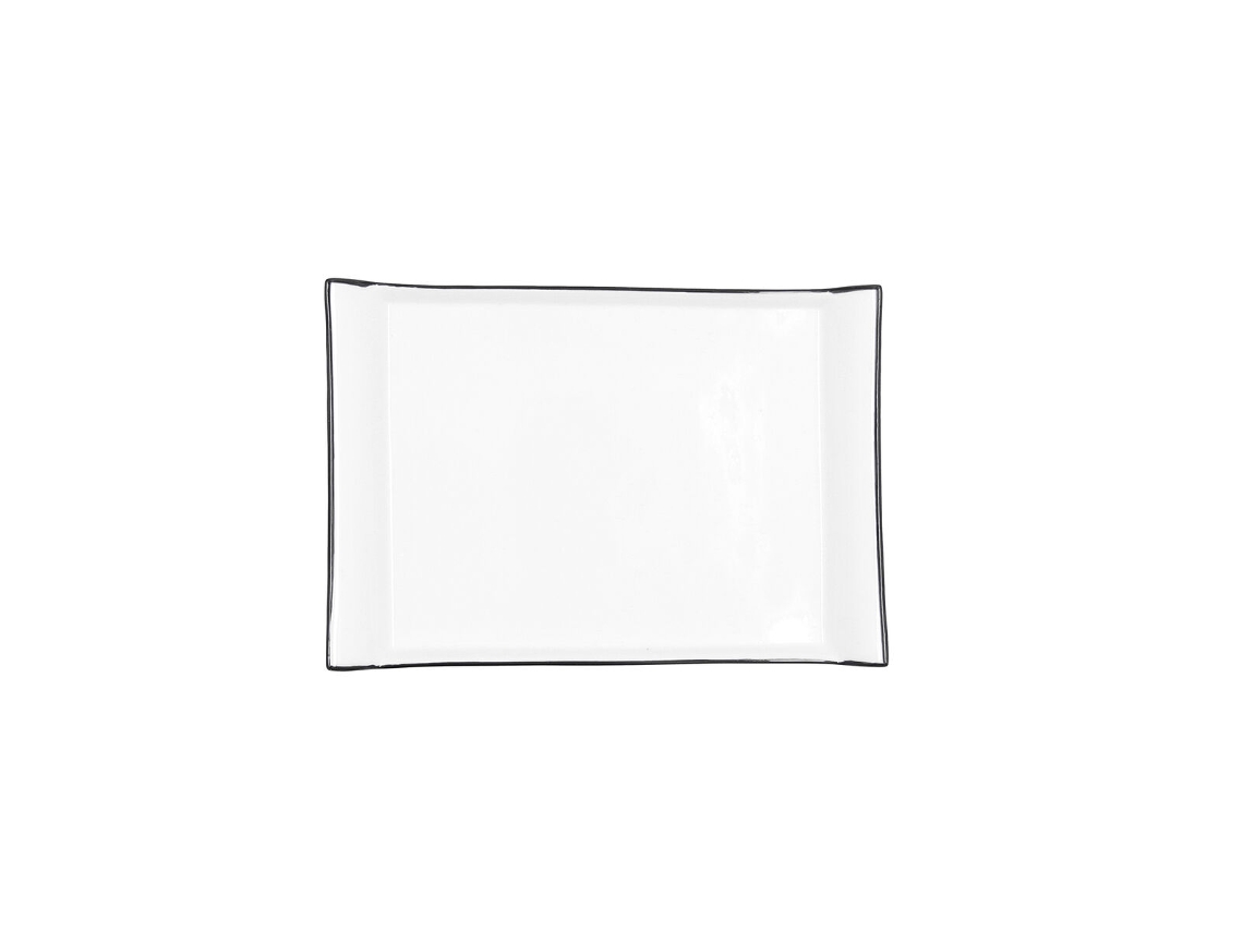 Bandeja de Aperitivos QUID Gastro Black Blanco Cerámica 26 x 18 cm