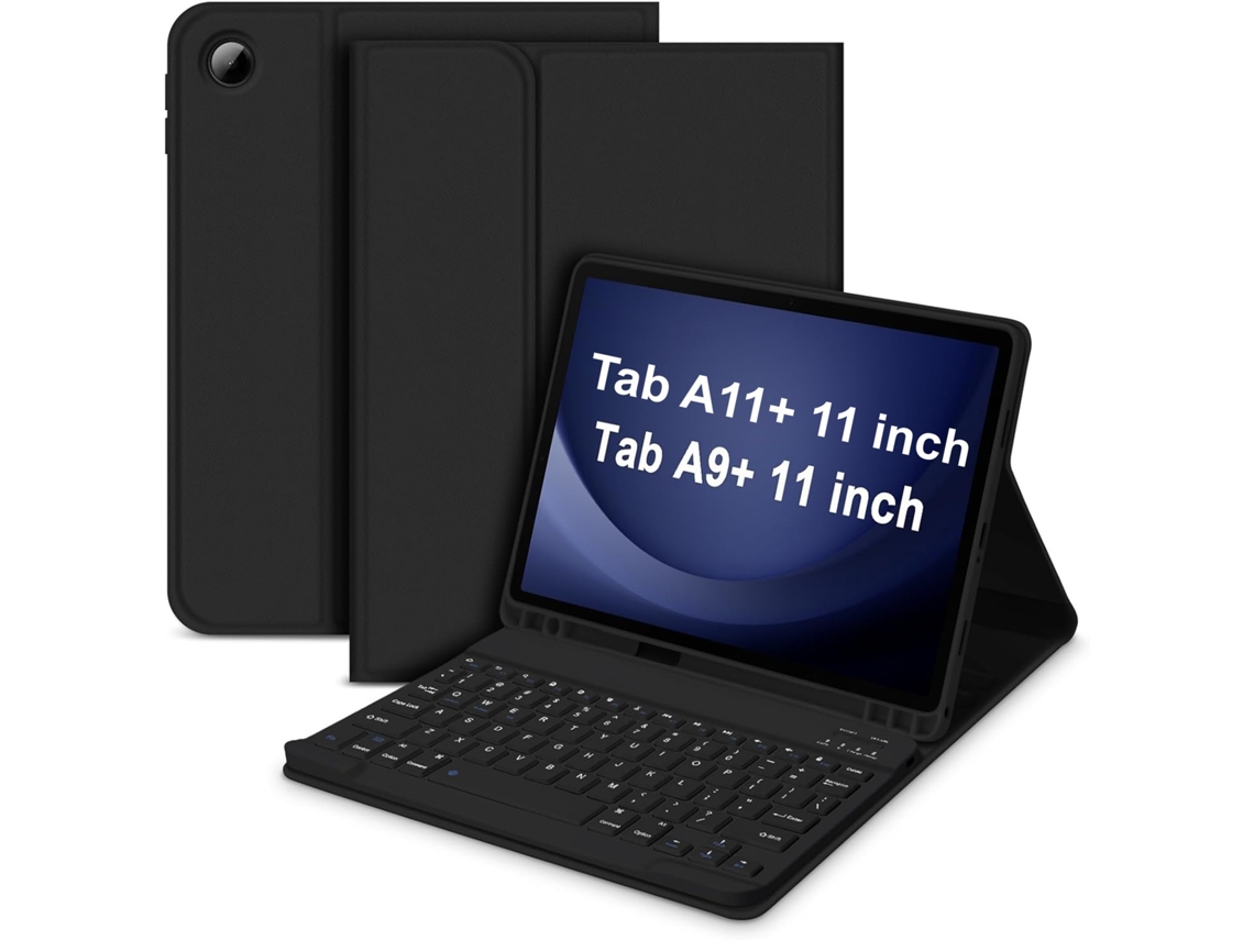Yunzii Tab A11 Plus de 11 pulgadas (2025) en negro premium con teclado cuadrado (tamaño pequeño X230/X235/X236)