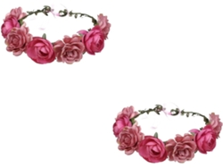 Corona De Rosas Artificiales De 2 Piezas Para Bodas, Diadema Floral Elegante Y Cómoda.