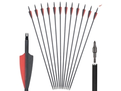 Flechas de carbono, 30 pulgadas, 500 puntas, 12 piezas, negro, rojo, OEM