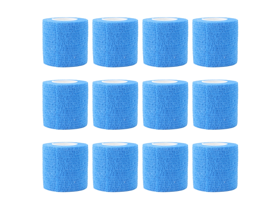 Paquete De 12 Vendas Elásticas Autoadhesivas Para Reparar Pezuñas Bovinas, 4,5 M, Azul