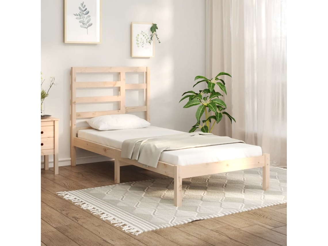 Cama Individualcama Para Adultosestructura Cama Individual Sin Colchón Madera Maciza 75x190 Cm Wsd87452