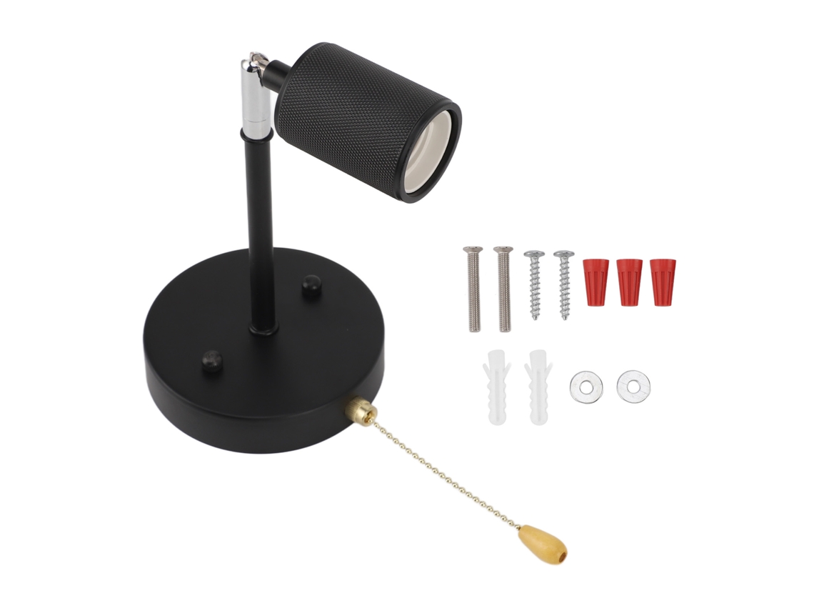 Aplique De Pared Rústico Retro Con Interruptor Cadena, Casquillo E26, Ángulo Ajustable Hacia Arriba