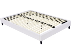 Plataforma de láminas tapizada - 140 x 190 cm - 20 láminas - Blanco