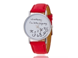 Reloj Unisex Informal Con Correa De Pu Y Movimiento De Cuarzo (rojo)