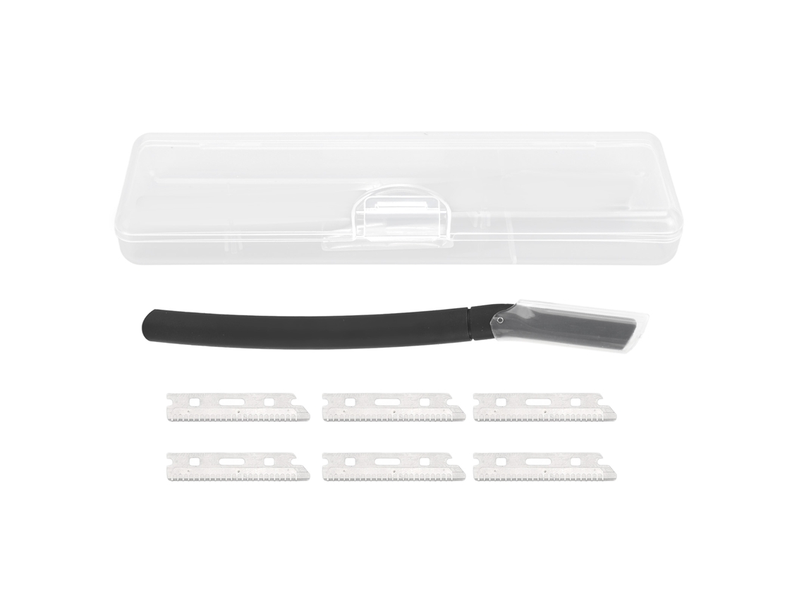 Aparador De Sobrancelhas De Metal Inox Manual Unissex Com 6 Lâminas Para Cabelo E Barba Preto