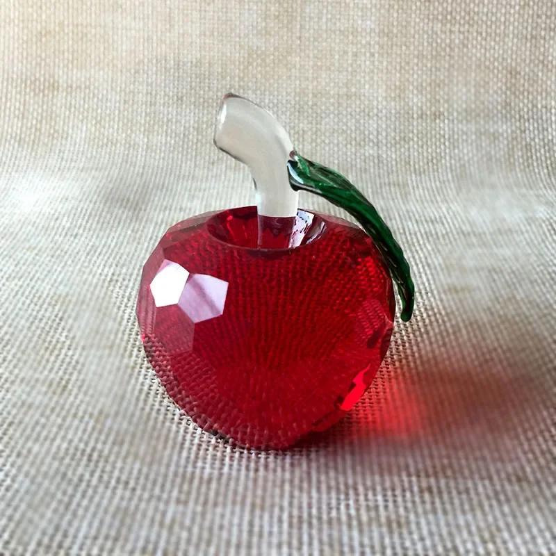 Adorno De Manzana De Cristal (rojo, 40 Mm), Adorno Esférico De Vidrio Multifacético.