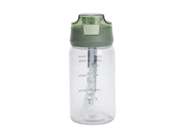 Botella De Agua De Plástico De 520 Ml Con Marcadores De Tiempo Y Pajita Antiderrame, Para Fitness Y Deportes.